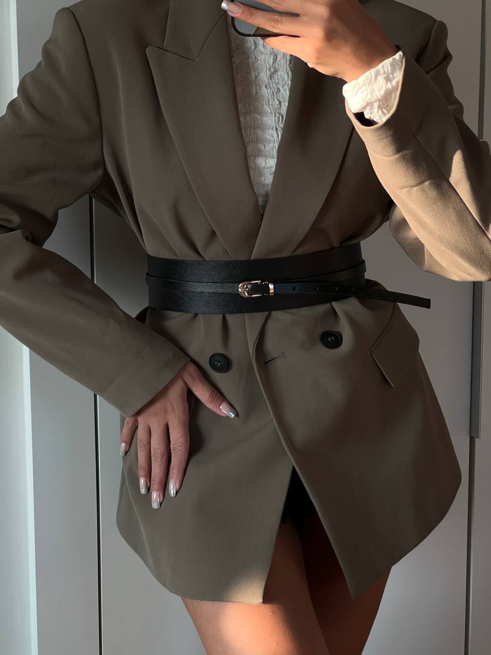 Ceinture noir Fiori en Cuir Synthétique - Élégance et Sophistication