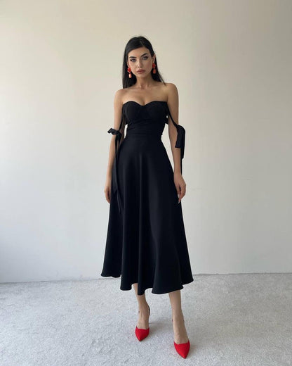 Robe Longue Noire décolleté cœur