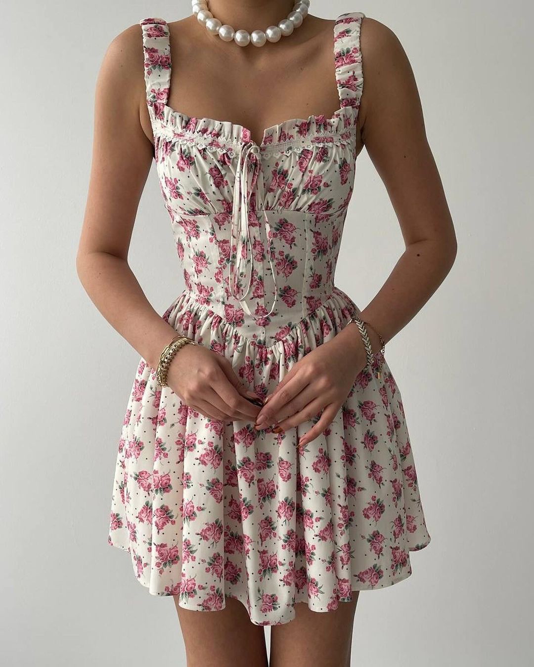 Robe romantique rose 