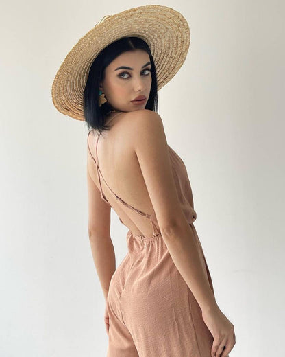 combinaison dos nu beige
