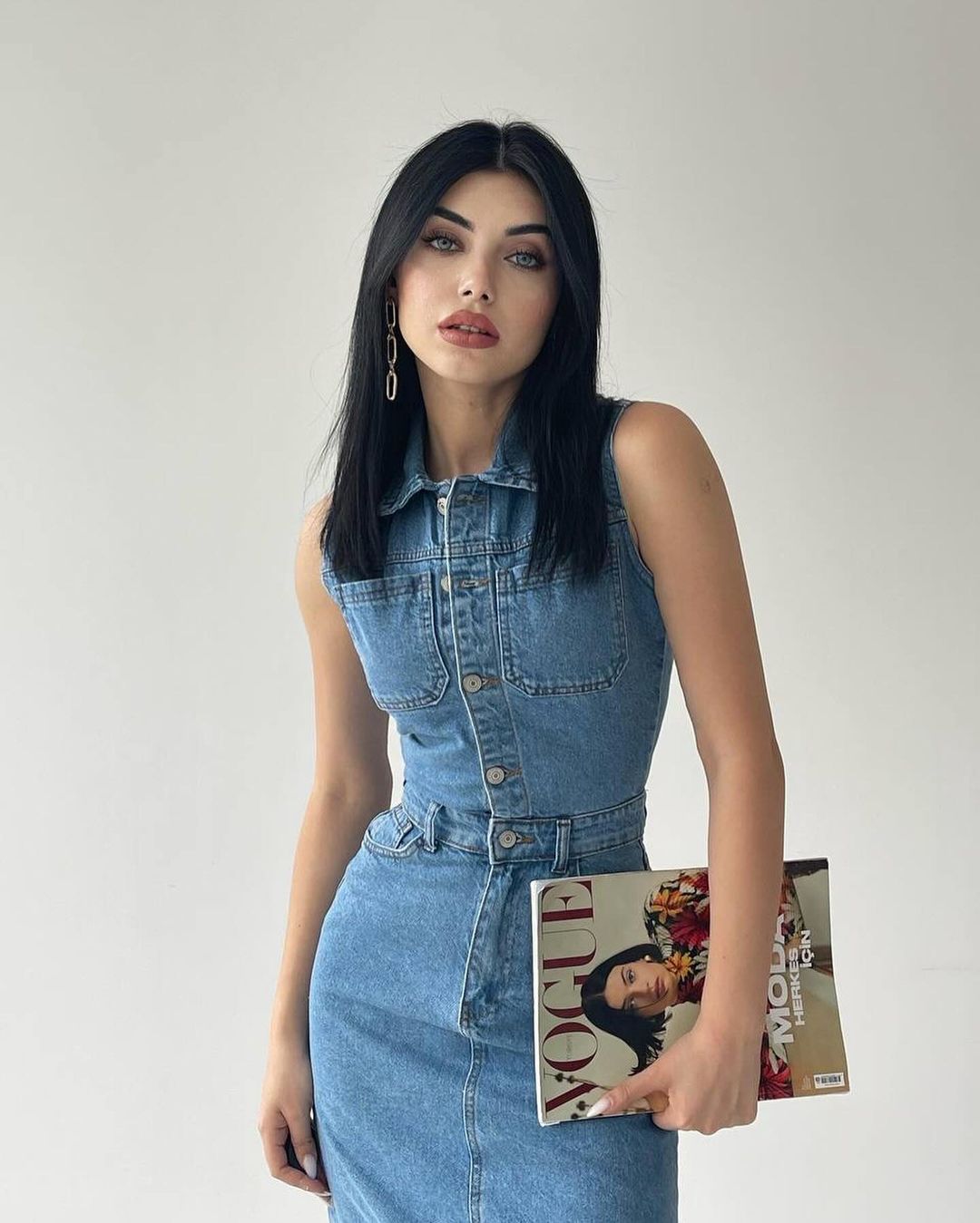 Robe en Denim mi longue 