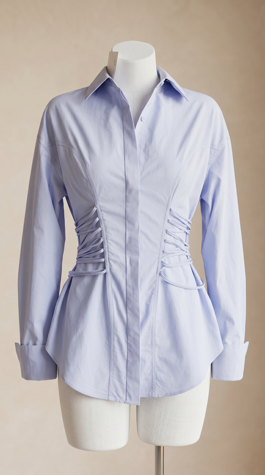 détail laçage corset chemise