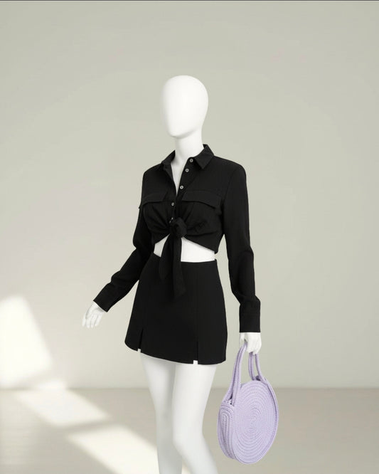 Chemise Nouée Femme – Coupe Fluide & Manches Longues