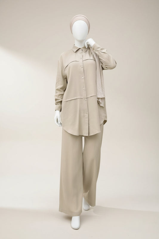 ensemble beige fluide femme chic