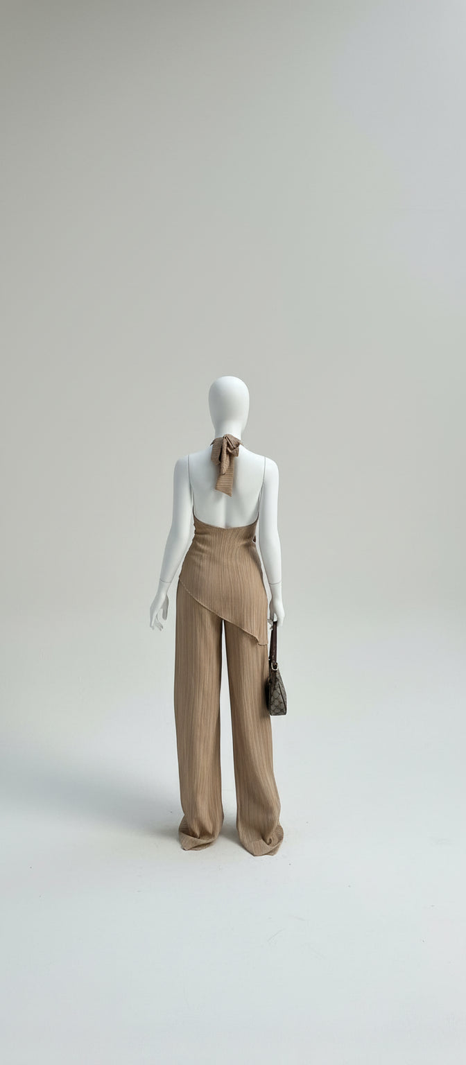ensemble femme top asymetrique beige
