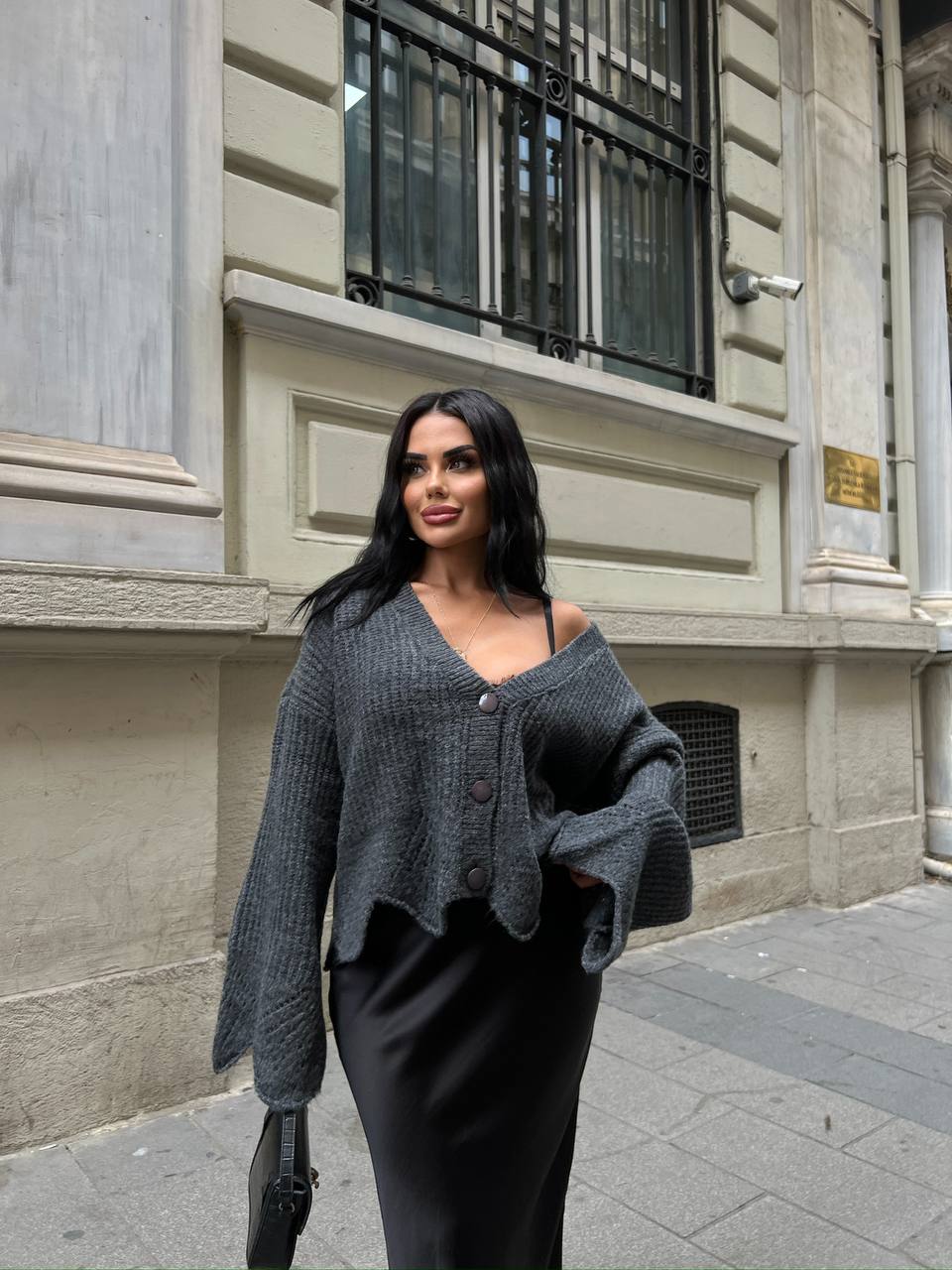 gilet maille gris outfit ville femme
