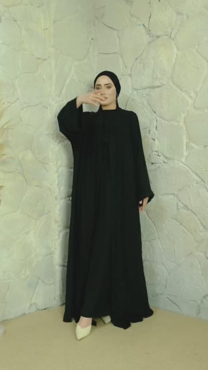 Ensemble Kimono Abaya  avec Robe Sans Manches et Ceinture Intégrée