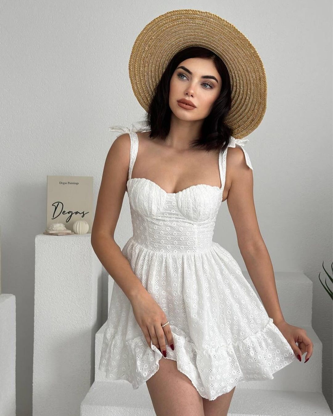 robe bustier à coussinets intégrés blanche