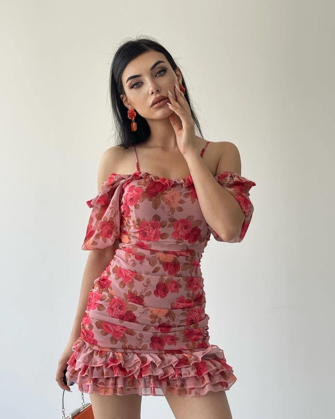 robe ete fleurie manches bouffantes femme