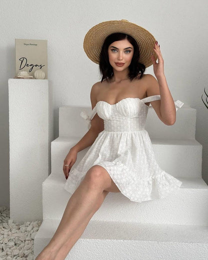 robe été romantique dentelle coton blanc