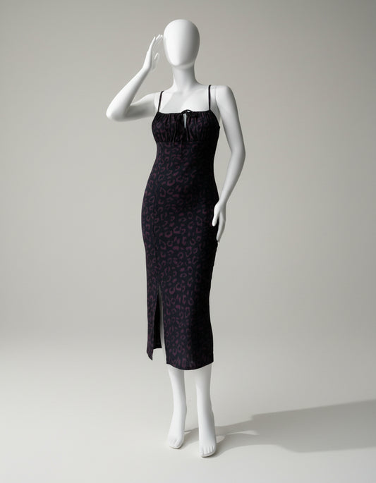 robe leopard midi moulante femme
